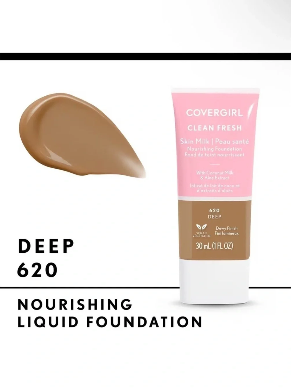 Covergirl Clean Fresh Skin Milk Foundation in 620 Deep 1 oz NEW